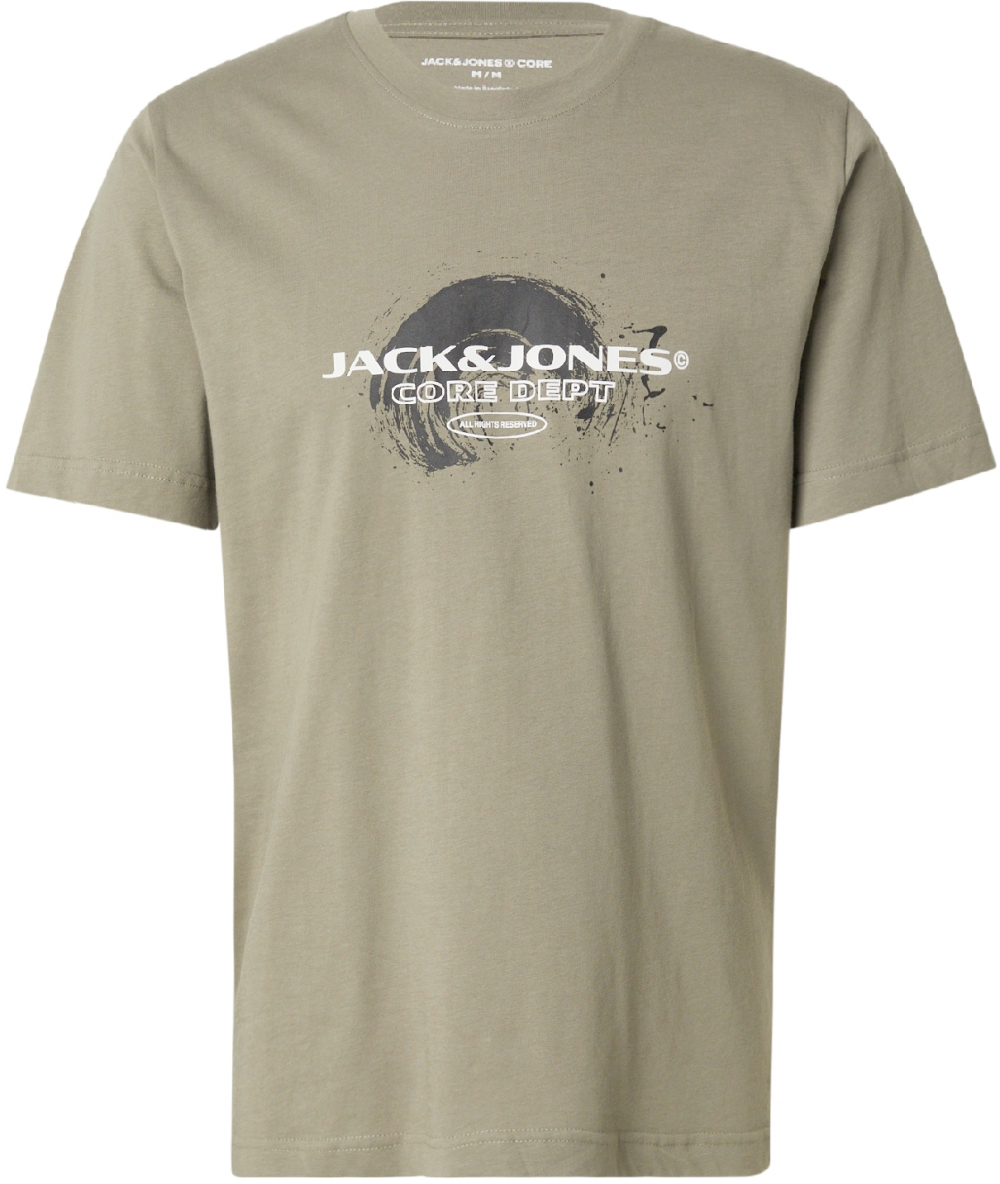 JACK & JONES Tričko  olivová / čierna / biela