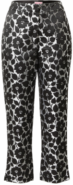 Kate Spade Nohavice 'Rosy Garden Brocade Pants'  striebornosivá / čierna
