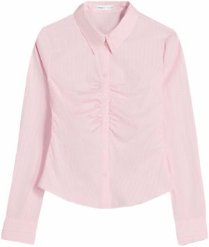 Bershka Blúzka  rosé / šedobiela