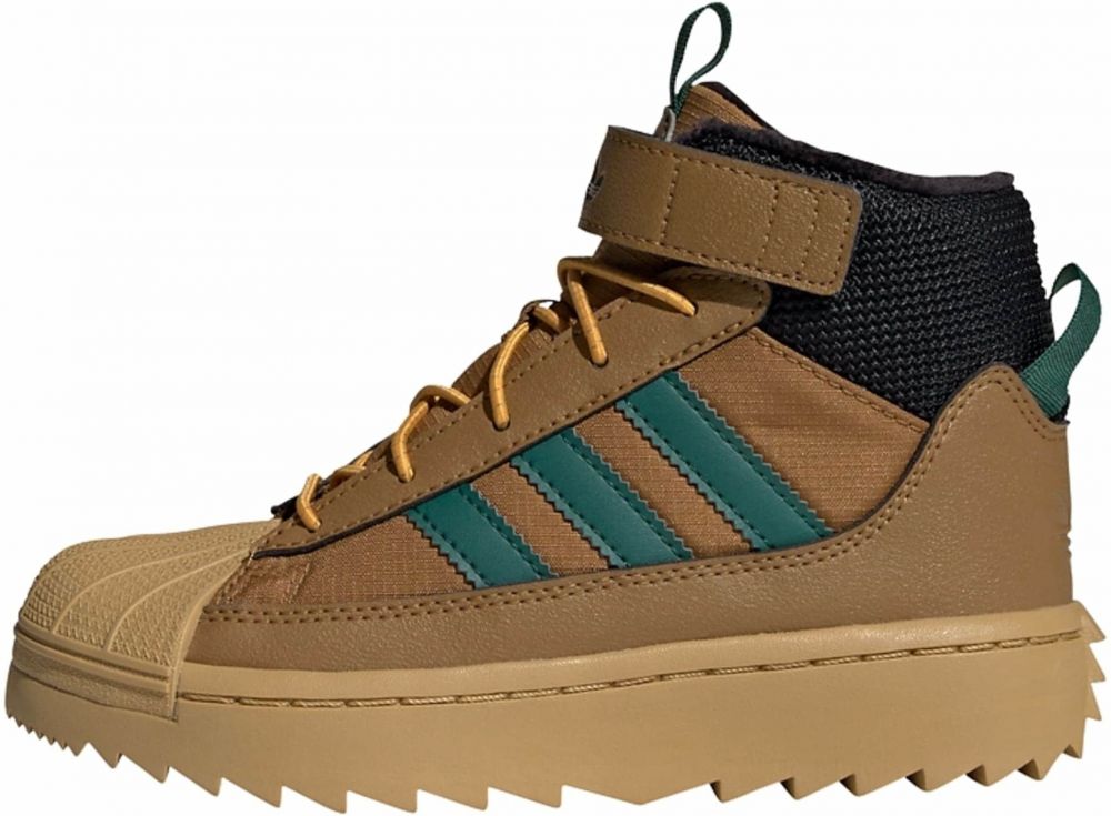 ADIDAS ORIGINALS Snehule 'Superstar'  karamelová / smaragdová / čierna