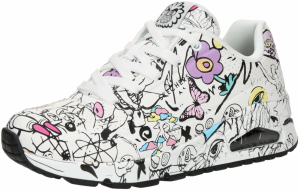SKECHERS Nízke tenisky 'Uno'  levanduľová / ružová / čierna / biela