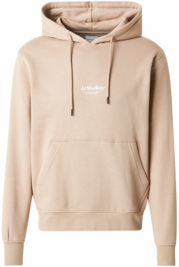 JACK & JONES Mikina 'JJESoho'  béžová / biela