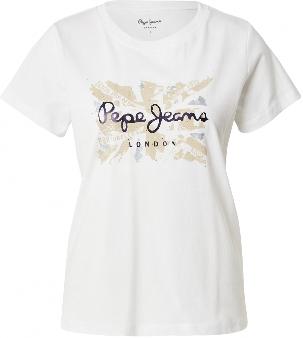 Pepe Jeans Tričko 'Babu'  námornícka modrá / trstinová / biela