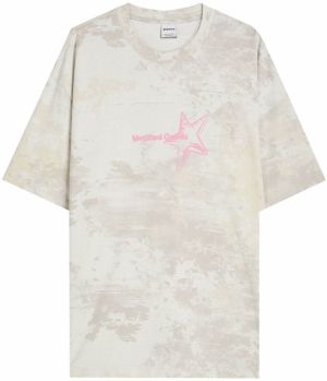 Bershka Tričko  tmavobéžová / svetloružová