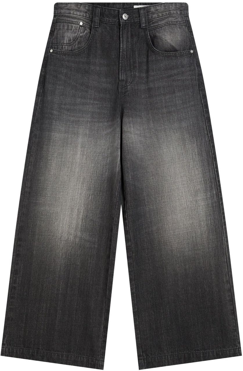 Bershka Džínsy  čierny denim