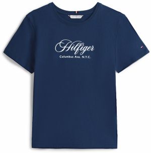 TOMMY HILFIGER Tričko  tmavomodrá / biela