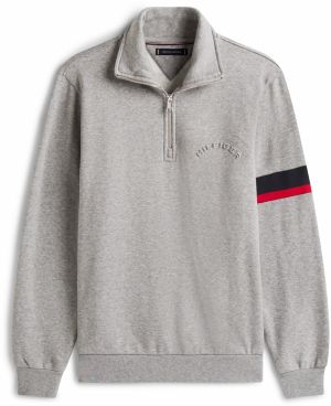 TOMMY HILFIGER Mikina  svetlosivá / červená / čierna