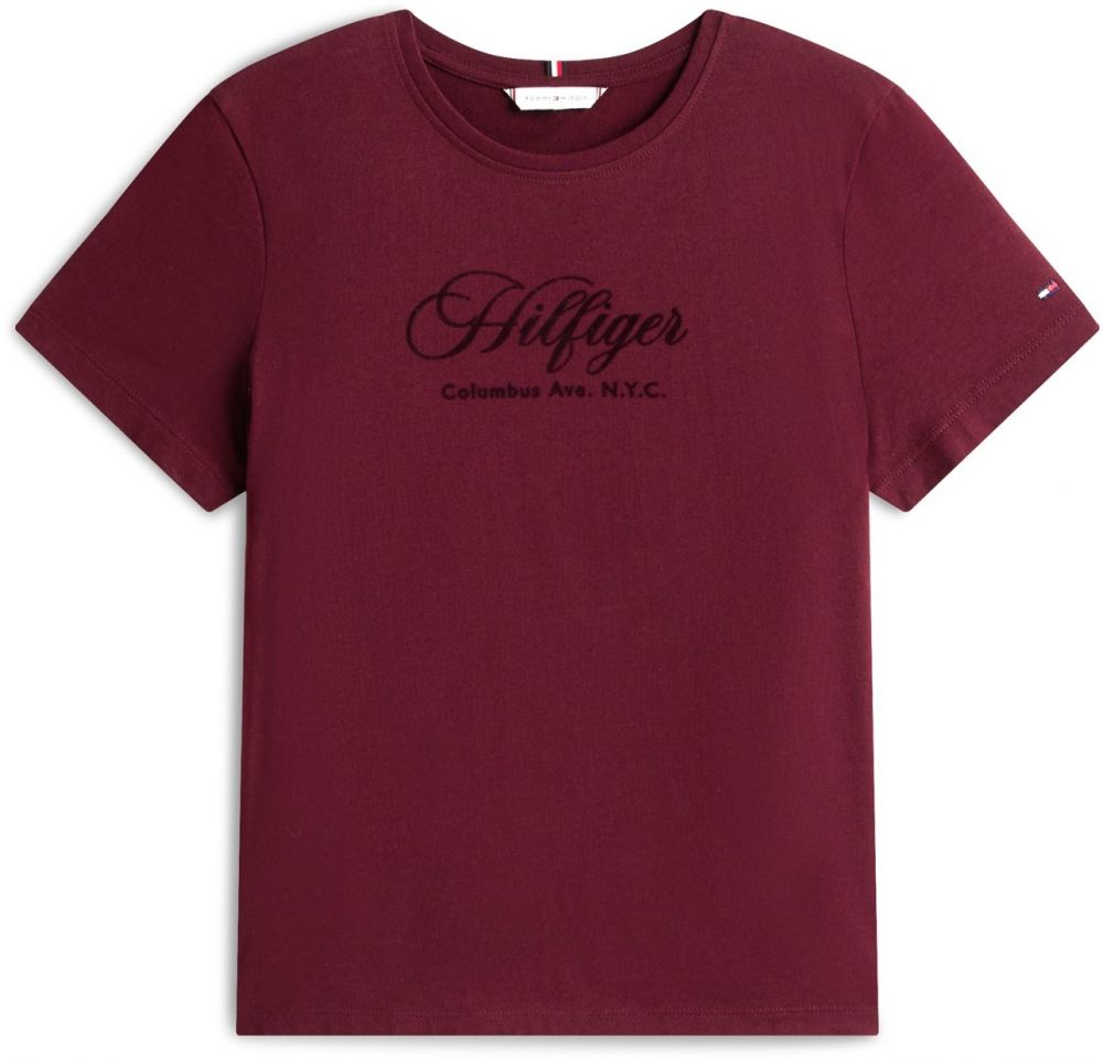 TOMMY HILFIGER Tričko  bordová / čierna