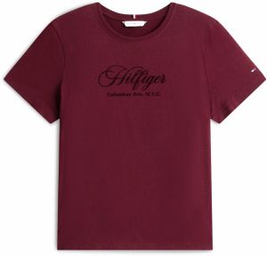 TOMMY HILFIGER Tričko  bordová / čierna