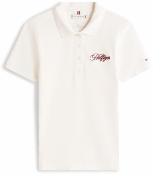 TOMMY HILFIGER Tričko  vínovo červená / biela