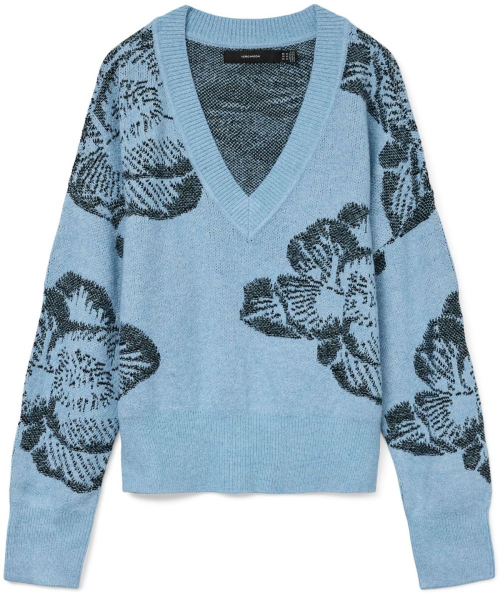 VERO MODA Sveter 'VMFAIRLY'  svetlomodrá / čierna