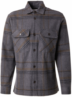 JACK & JONES Košeľa 'JPRRAYLE'  hnedá / tmavosivá / čierna