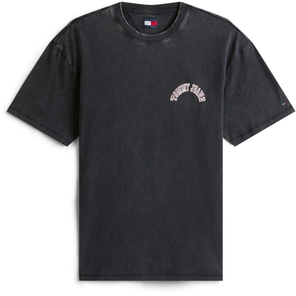 Tommy Jeans Tričko 'NOVELTY'  ružová / čierna / biela