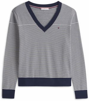 TOMMY HILFIGER Sveter  námornícka modrá / červená / biela