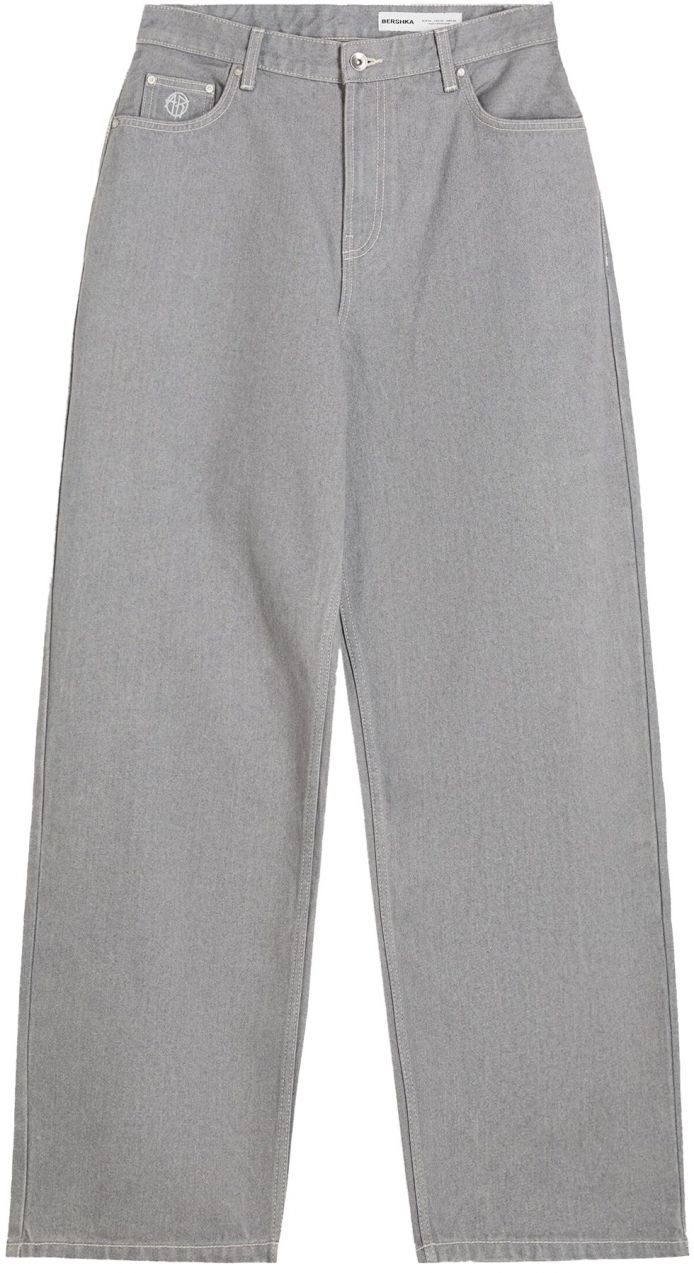 Bershka Džínsy  sivý denim