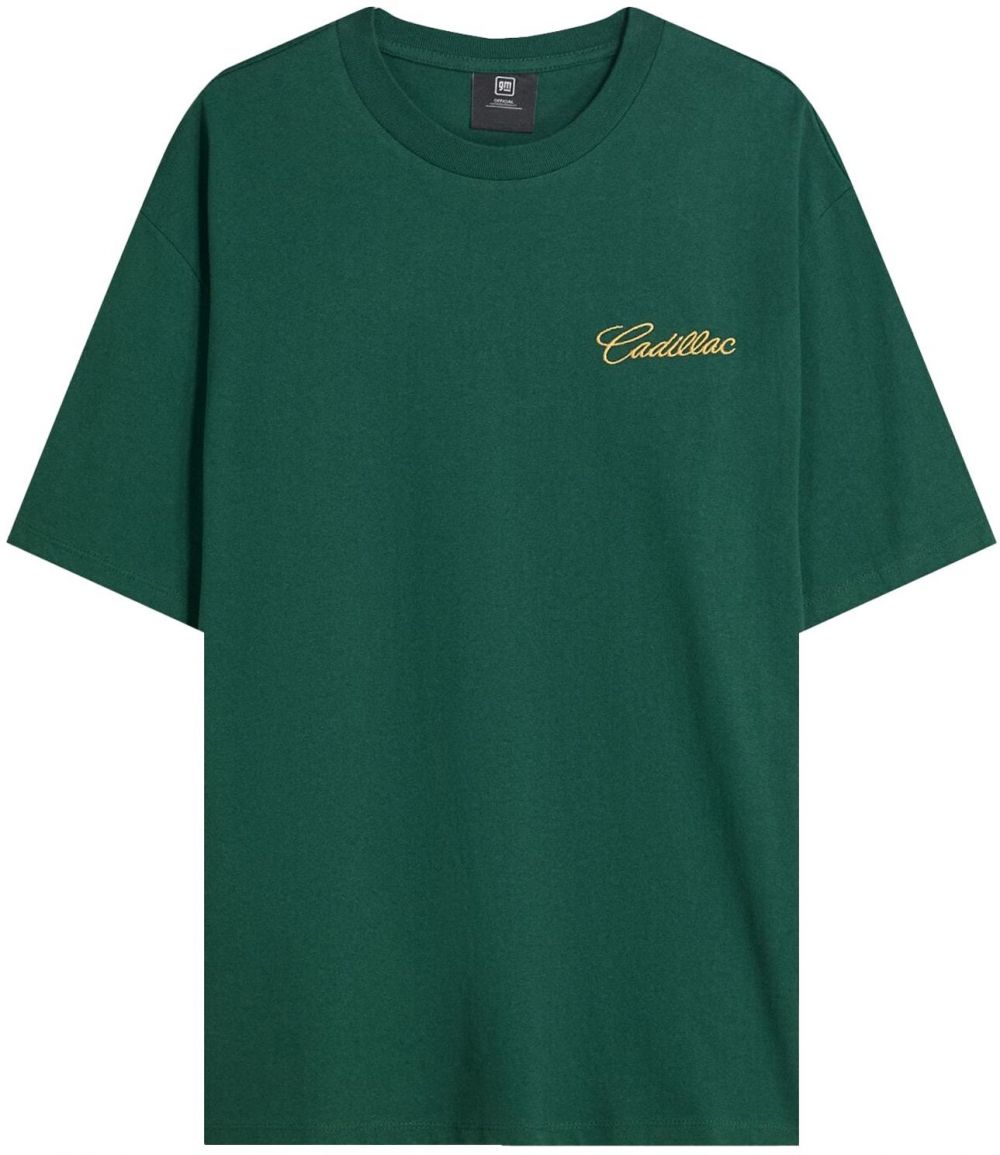 Bershka Tričko 'Cadillac'  žltá / zelená