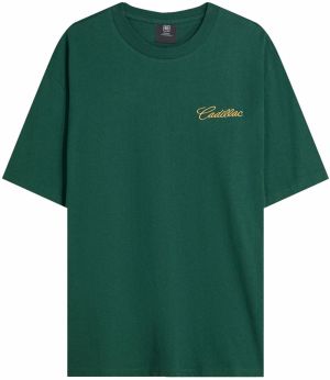 Bershka Tričko 'Cadillac'  žltá / zelená