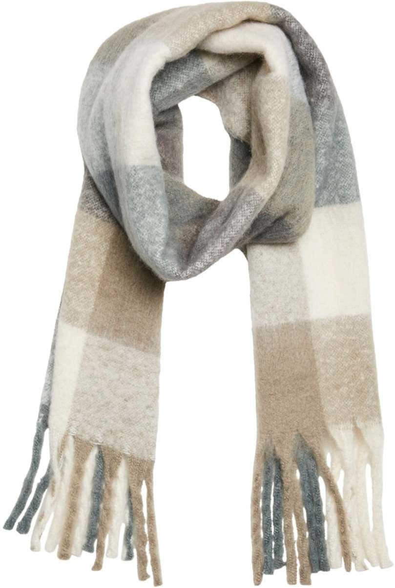 VERO MODA Šál 'VMIVY'  svetlobéžová / tmavošedá / jedľová