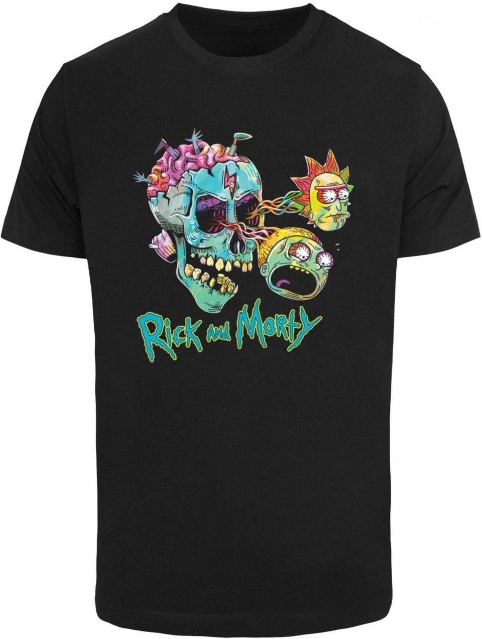 Merchcode Tričko 'Rick & Morty Skull Eyes'  zmiešané farby / čierna