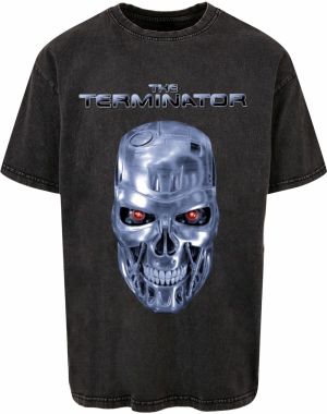 Merchcode Tričko 'Terminator I'll Be Back'  dymovo modrá / ohnivo červená / čierna / biela