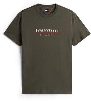 Tommy Jeans Tričko  olivová / červená / biela