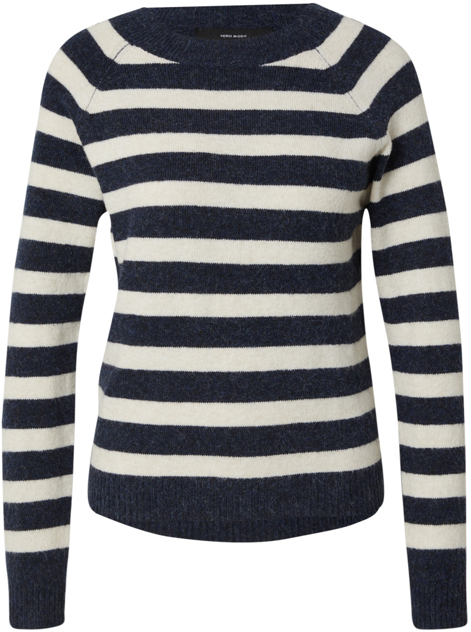 VERO MODA Sveter  tmavomodrá / biela