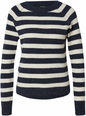 VERO MODA Sveter  tmavomodrá / biela