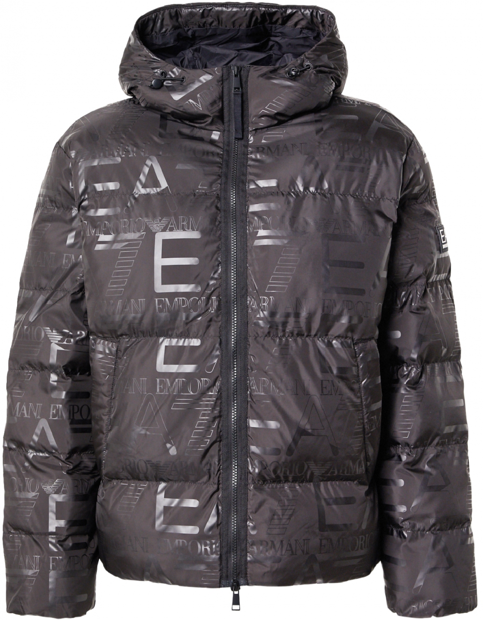 EA7 Emporio Armani Prechodná bunda  čierna / strieborná