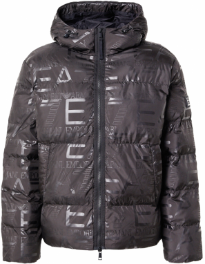 EA7 Emporio Armani Prechodná bunda  čierna / strieborná