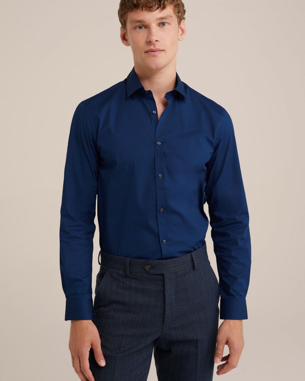 WE Fashion Košeľa  námornícka modrá