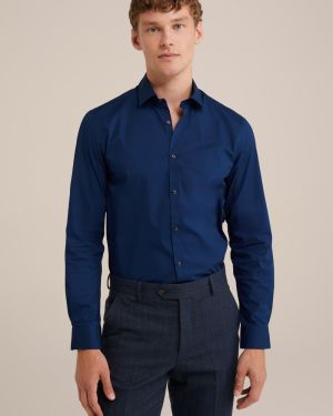WE Fashion Košeľa  námornícka modrá