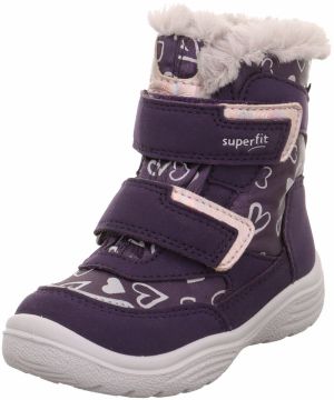 SUPERFIT Snehule 'Crystal'  sivá / baklažánová / ružová