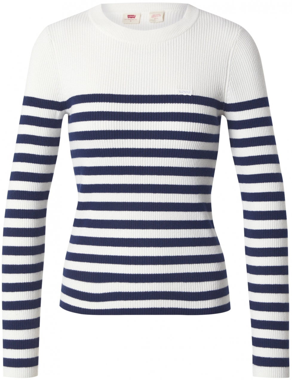 LEVI'S ® Sveter 'Crewneck Rib Sweater'  čierna / biela