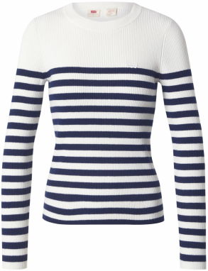 LEVI'S ® Sveter 'Crewneck Rib Sweater'  čierna / biela