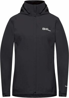 JACK WOLFSKIN Outdoorová bunda 'Trailtime'  čierna / biela