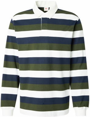 LEVI'S ® Tričko 'Union Rugby Shirt'  námornícka modrá / zelená / biela