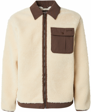 LEVI'S ® Flisová bunda 'Joonie Sherpa Jacket'  hnedá / biela