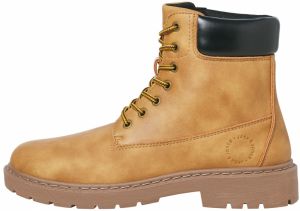 JACK & JONES Šnurovacie čižmy 'JFWAINSWORTH'  horčicová / čierna