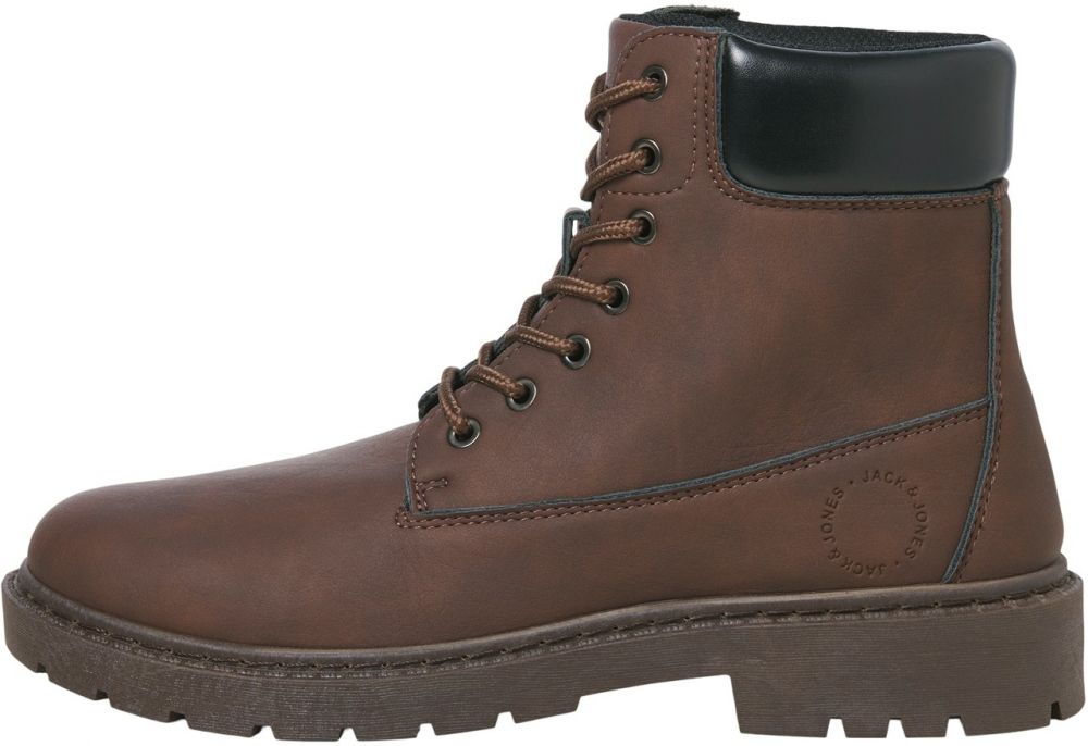 JACK & JONES Šnurovacie čižmy 'JFWAINSWORTH'  hnedá / čierna