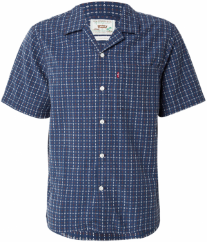 LEVI'S ® Košeľa 'Short Sleeve Sunset Standard Camp Shirt'  námornícka modrá / mandarínková / červená / biela