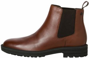 JACK & JONES Chelsea čižmy 'JFWHOSKINS'  koňaková / tmavohnedá