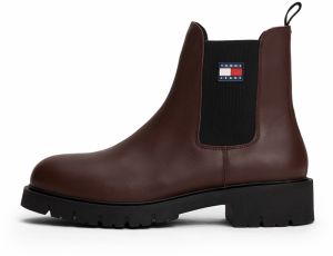 Tommy Jeans Chelsea čižmy  hnedá / čierna
