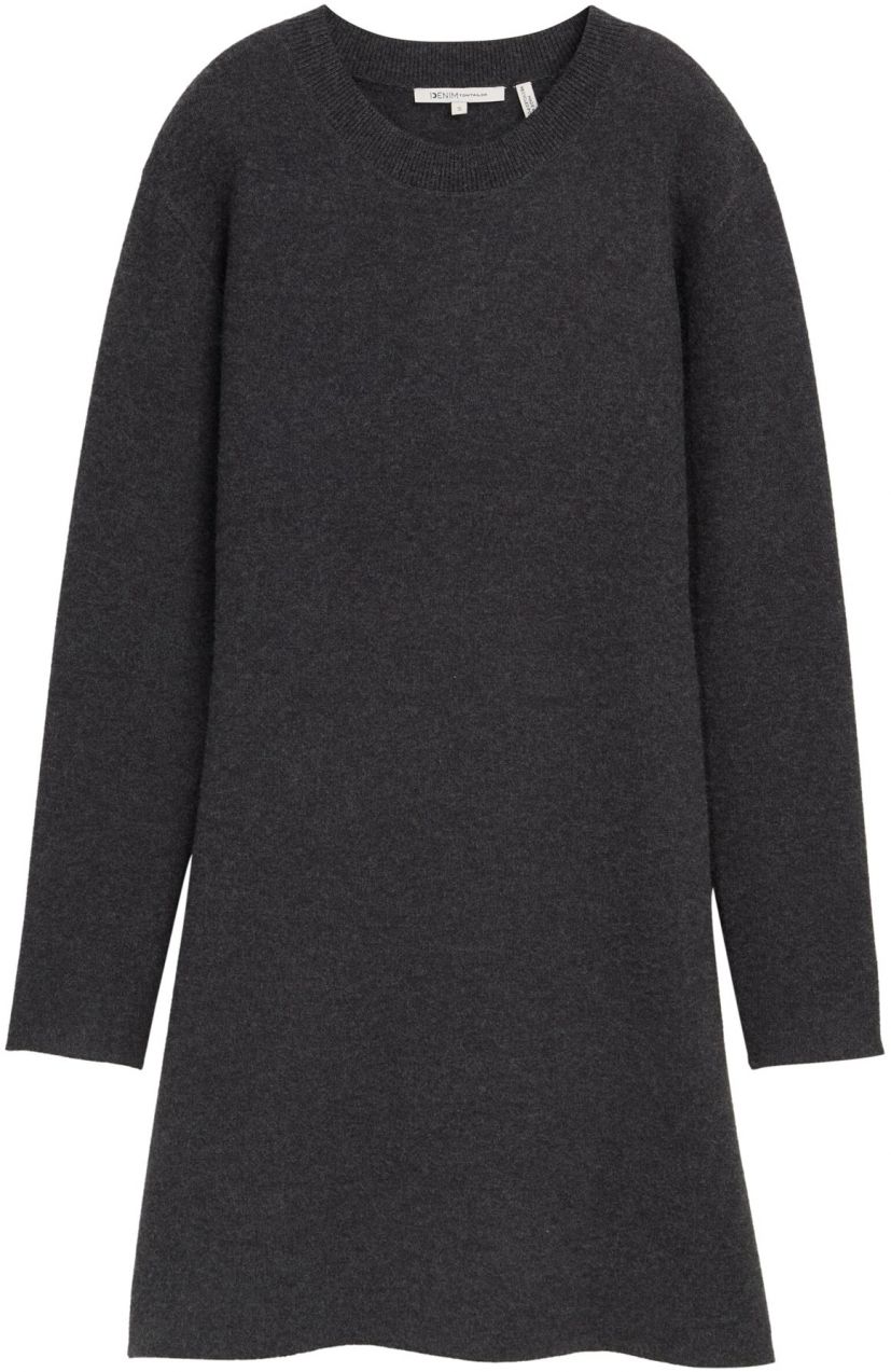 TOM TAILOR DENIM Pletené šaty  tmavosivá