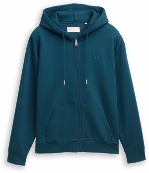 TOM TAILOR DENIM Tepláková bunda  petrolejová