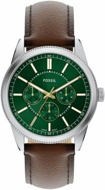 FOSSIL Analógové hodinky 'PEARSON'  hnedá / jedľová / strieborná