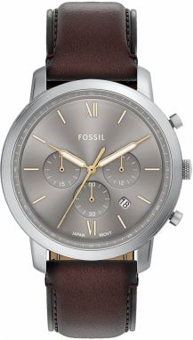 FOSSIL Analógové hodinky 'NEUTRA'  čokoládová / strieborná