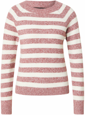 VERO MODA Sveter 'VMDoffy'  červená melírovaná / biela