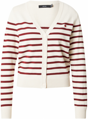 VERO MODA Kardigán 'VMDory'  krémová / tmavočervená