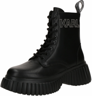 Karl Lagerfeld Šnurovacie členkové čižmy  čierna