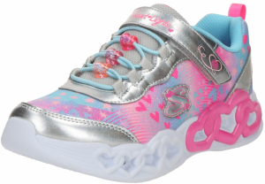 SKECHERS Tenisky 'Infinite Heart Lights'  azúrová / fuksia / svetloružová / strieborná